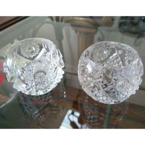 Vintage Sunburst Voltive Crystal Candle Holders
